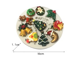 Molde silicona 11 figuras + arbol 